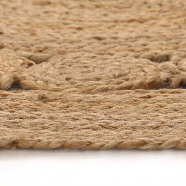 Berkfield Home Soft Area Rug Braided Design Jute 180 cm Round in Beige - Size: 100 cm diameter