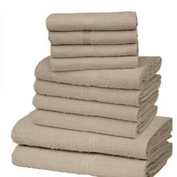 K Collection Egyptian Cotton Towel Set (Pack of 10) in Taupe - thumbnail 1