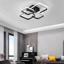 Goeco LED Ceiling Light, 60 W, 6500K, Black, for Kitchen, Office, Bedroom in Black - thumbnail 2