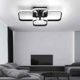 Goeco LED Ceiling Light, 60 W, 6500K, Black, for Kitchen, Office, Bedroom in Black - thumbnail 4