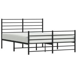 Berkfield Home Metal Bed Frame with Headboard & Footboard Black 160x200 cm - thumbnail 4
