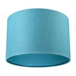 Happy Homewares Designer Coastal Waters Teal Textured Linen Fabric Circular Lamp Shade in Turquoise - Size: 12 inches - thumbnail 5