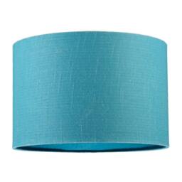 Happy Homewares Designer Coastal Waters Teal Textured Linen Fabric Circular Lamp Shade in Turquoise - Size: 12 inches