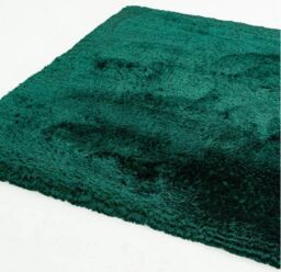 The Rug Shop UK Handmade Plain Shaggy Sparkle Luxurious Anti-Shed Area Rug in Green - Size: 140 cm x 200 cm - thumbnail 4