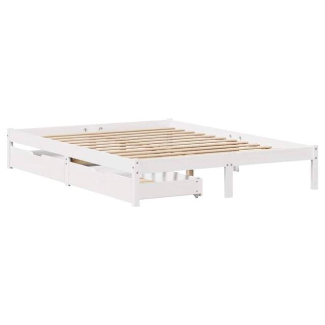 Berkfield Home Full Bed Frame without Mattress White 160x200 cm Solid Wood Pine - image 1