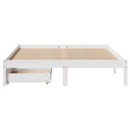 Berkfield Home Full Bed Frame without Mattress White 160x200 cm Solid Wood Pine - thumbnail 4