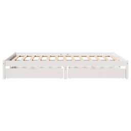 Berkfield Home Full Bed Frame without Mattress White 160x200 cm Solid Wood Pine - thumbnail 5
