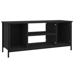 Berkfield Home TV Cabinet Black 102x35x45 cm Engineered Wood - Size: 102 x 35 x 45 cm - thumbnail 1