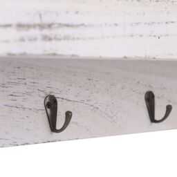 Berkfield Home Wall Mounted Coat Rack White 50x10x23 cm Wood - Size: 50 x 10 x 23 cm - thumbnail 5