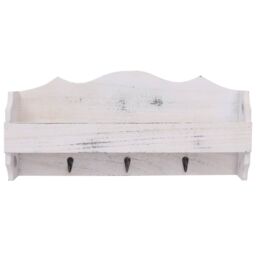 Berkfield Home Wall Mounted Coat Rack White 50x10x23 cm Wood - Size: 50 x 10 x 23 cm - thumbnail 3