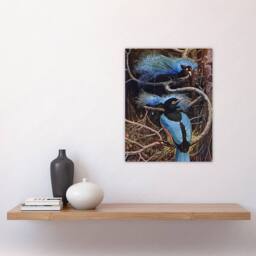 "Artery8 Blue Bird of Paradise Sir Henry Johnston Vintage Wall Art Print Poster in Brown - Size: W12"" x H16""" - thumbnail 4