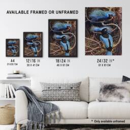 "Artery8 Blue Bird of Paradise Sir Henry Johnston Vintage Wall Art Print Poster in Brown - Size: W12"" x H16""" - thumbnail 3