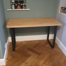 TRL Handmade Furniture Staved Oak Office Desk - Natural in Light Oak - Size: 120 cm x 45 cm - thumbnail 3