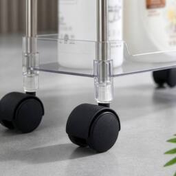 VOGREX 3-Tier Narrow Rolling Storage Cart Rolling Trolley, Kitchen Trolley in Silver - thumbnail 5