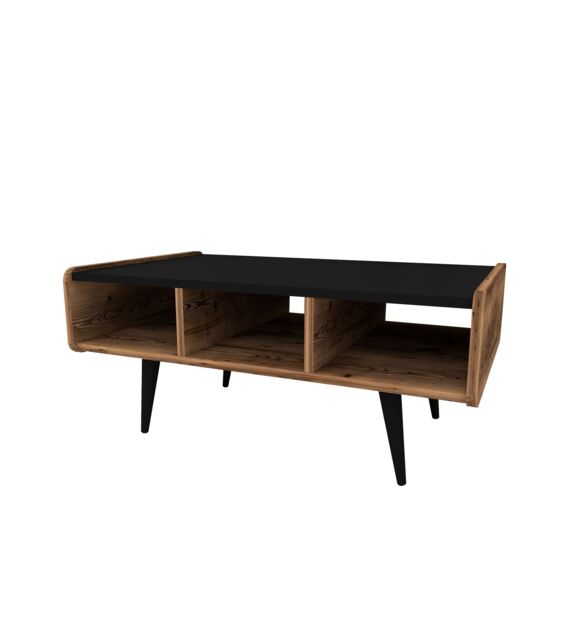 Destina Home Farelle Modern Coffee Table, Storage Shelves, 40 H x 90 W x 56 cm D in Dark Brown - Size: 1 Pack - image 1