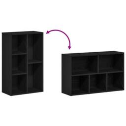 Berkfield Home Bookcase Black Oak 50x25x80 cm Engineered Wood - Size: 50 x 25 x 80 cm - thumbnail 8