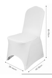 Neel Blue Pack of 10 Dining Chair Slipcover, Premium Spandex Chair Cover in White - thumbnail 2