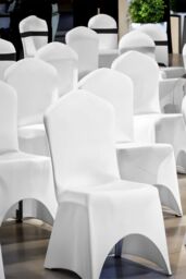 Neel Blue Pack of 10 Dining Chair Slipcover, Premium Spandex Chair Cover in White - thumbnail 4