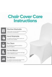 Neel Blue Pack of 10 Dining Chair Slipcover, Premium Spandex Chair Cover in White - thumbnail 3
