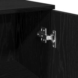Berkfield Home Modern Bathroom Cabinet Black Oak 30x30x190 cm Engineered Wood - Size: 30 x 30 x 190 cm - thumbnail 9