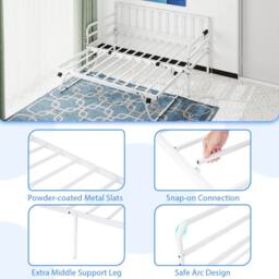 Costway Single Size Daybed with Charging Station & LED Lights in White - thumbnail 6