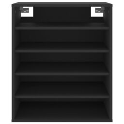 Berkfield Home Shoe Cabinet Black 60x35x70 cm Engineered Wood - Size: 60 x 35 x 70 cm - thumbnail 5