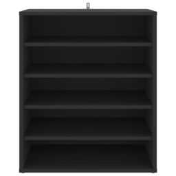 Berkfield Home Shoe Cabinet Black 60x35x70 cm Engineered Wood - Size: 60 x 35 x 70 cm - thumbnail 3