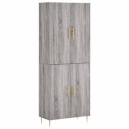Berkfield Home Highboard Grey Sonoma 69.5x34x180 cm Engineered Wood - thumbnail 1