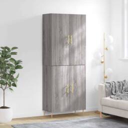 Berkfield Home Highboard Grey Sonoma 69.5x34x180 cm Engineered Wood - thumbnail 2