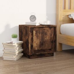 Berkfield Home Bedside Cabinets 2 pcs Smoked Oak 44x35x45 cm Engineered Wood in Brown - Size: 44 x 35 x 45 cm - thumbnail 3
