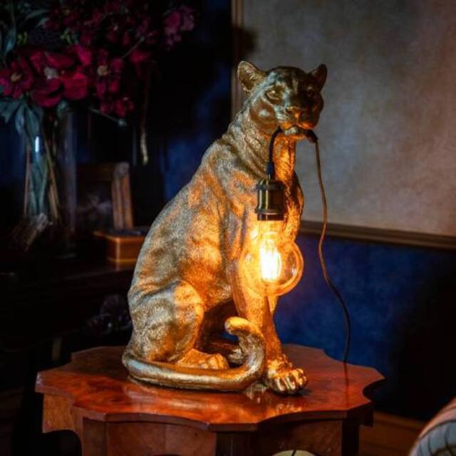 Madison & Mayfair Gold Leopard Resin Lamp Base - image 1
