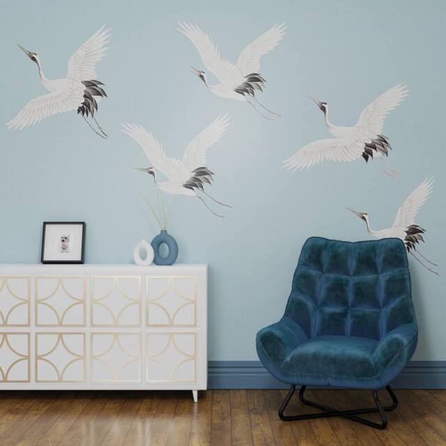 Superfresco Easy Cranes in Flight Pale Blue Print To Order 3m x 2.8m Mural - image 1
