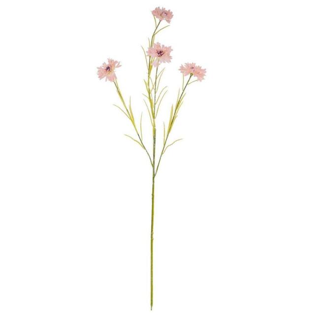 Lemon Pavilion Furniture and Decor Cornflower Stem Artificial Flower - Plastic - L20 x W20 x H77 cm Pink in Light Pink