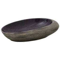 Berkfield Home Countertop Basin Purple & Grey Oval 59x40x14 cm Ceramic - Size: 59 x 40 x 14 cm