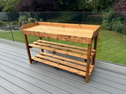 Charles Taylor Trading Deluxe Davenport Utlity/BBQ Table Extra Large in Brown - thumbnail 1
