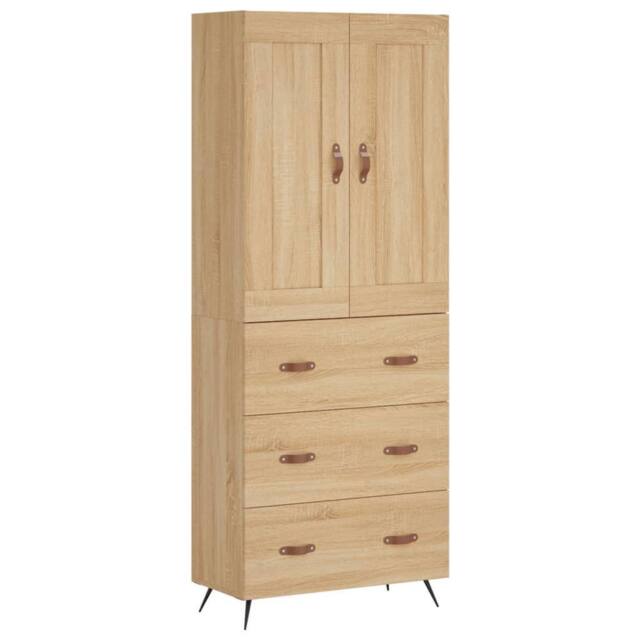 Berkfield Home Highboard Sonoma Oak 69.5x34x180 cm Engineered Wood in Brown - image 1
