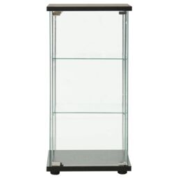 Berkfield Home Storage Cabinet Tempered Glass Black - thumbnail 2
