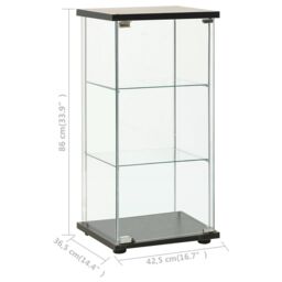 Berkfield Home Storage Cabinet Tempered Glass Black - thumbnail 5