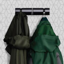 House of Home 3 Wall Mounted Black Coat Hooks Hanging Clothes Rack for Doors Halls Bedrooms - thumbnail 3