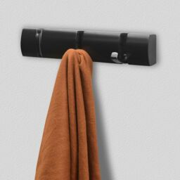 House of Home 3 Wall Mounted Black Coat Hooks Hanging Clothes Rack for Doors Halls Bedrooms - thumbnail 4