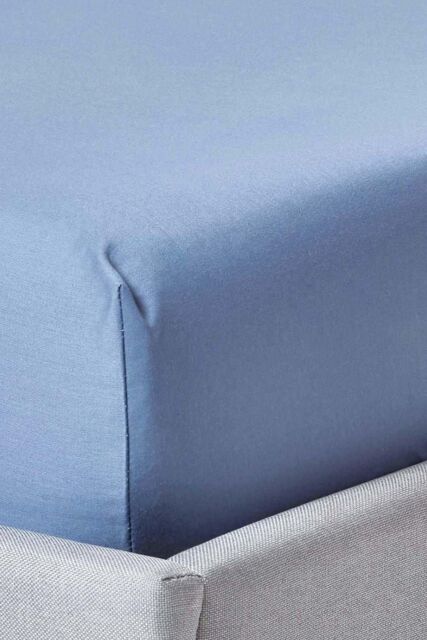 Homescapes Egyptian Cotton Fitted Sheet 12 inch 1000 Thread Count in Blue - Size: King Fitted - image 1