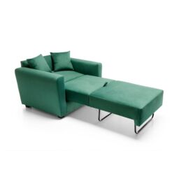Abakus Direct Olly Velvet Single Sofa Bed in Forest Green in Dark Grey - thumbnail 6