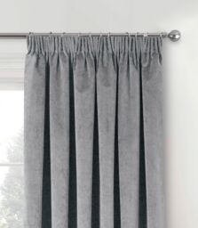Enhanced Living 100% Blackout Luxury Supersoft Velvet Thermal Tape Top Door Curtain Panel in Grey - Size: 168 cm width x 214 cm drop - thumbnail 2