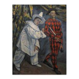 Artery8 Paul Cezanne Framed Wall Art Mardi Gras Pierrot Clown & Harlequin - Size: A4 - thumbnail 3