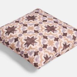 OHS 2 x Tiles Print Garden Cushion Covers Outdoor Water Resistant in Natural - Size: 45 cm x 45 cm - thumbnail 4