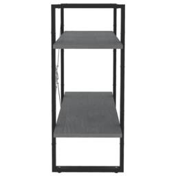 Berkfield Home 2-Tier Book Cabinet Grey 80x30x70 cm Solid Pine Wood - Size: 80 x 30 x 70 cm - thumbnail 6
