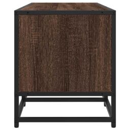 Berkfield Home TV Cabinet Brown Oak 120x35x41 cm Engineered Wood & Metal - Size: 120 x 35 x 41 cm - thumbnail 5