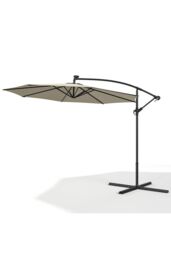 Garden Sanctuary 3m Lighted Garden Parasol with Crank Lift System with Cross Base in Beige - thumbnail 5