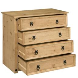 Kelvenix 4 Drawer Chest of Drawers, Sturdy Bedroom Storage Dresser in Brown - thumbnail 2