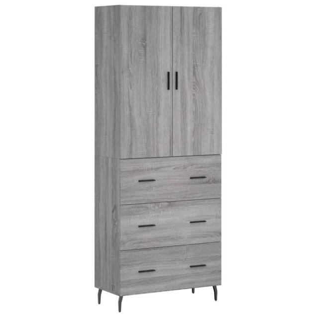 Berkfield Home Highboard Grey Sonoma 69.5x34x180 cm Engineered Wood - image 1